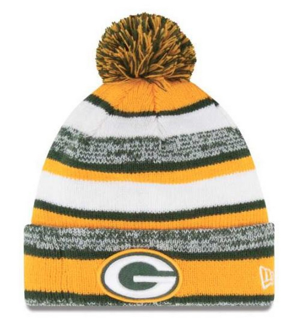 New Era Green Bay Packers NFL Stocking Knit Hat Winter Beanie On Field ...