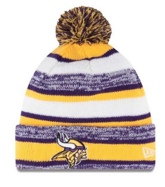 New Era Minnesota Vikings NFL Stocking Knit Hat Winter Beanie On Field ...