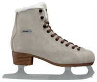 Roces Women's Suede Eco Fur Glamour Figure Ice Skates Lace-Up Italian Brown Lace
