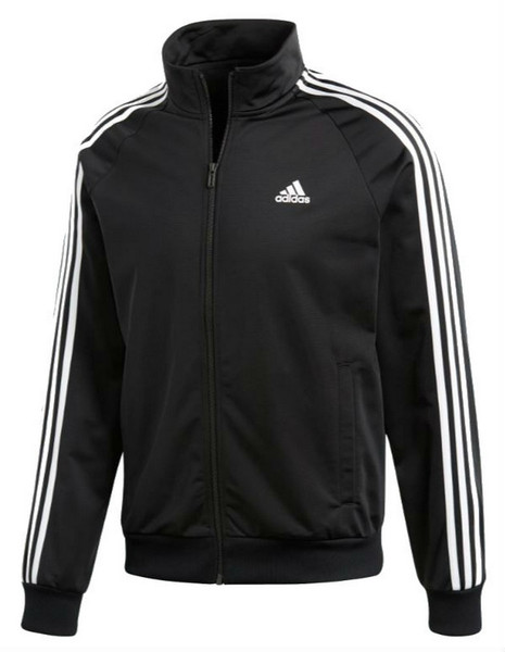 Adidas Men's Collegiate Essentials Track Jacket Zip Warm-Up Suit Black ...