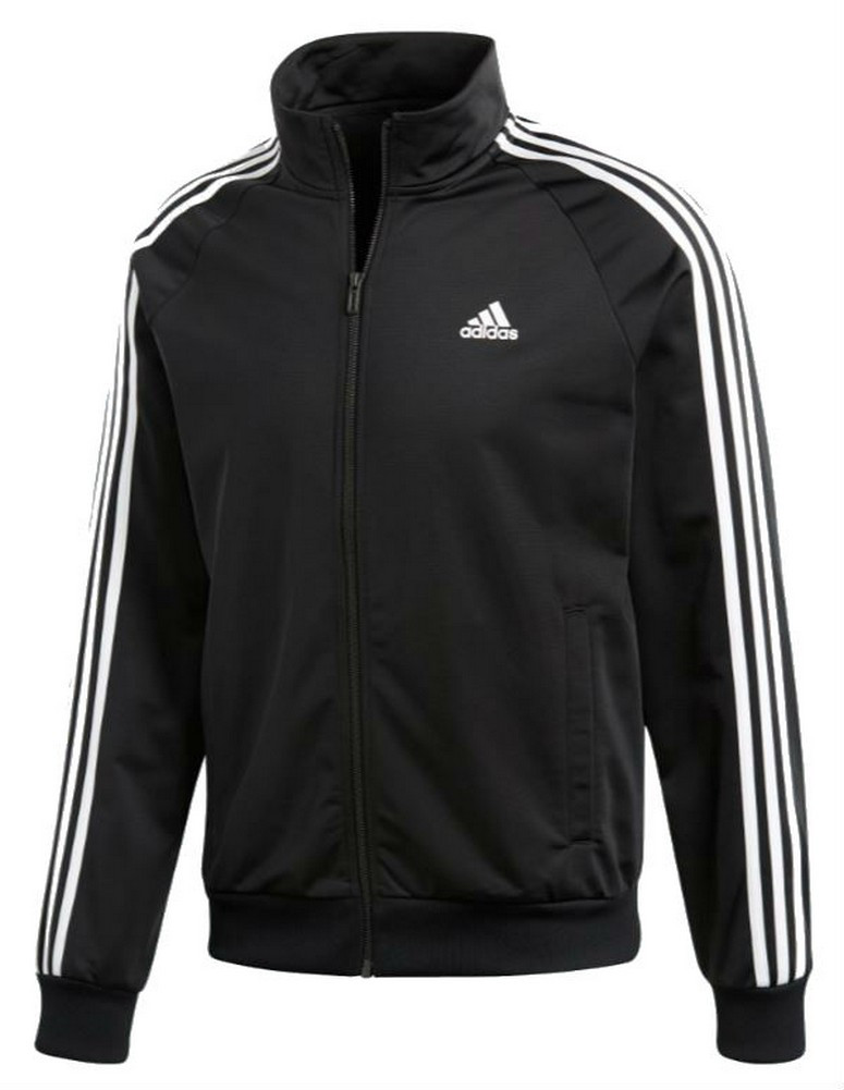 Adidas Men's Collegiate Essentials Track Jacket Zip Warm-Up Suit Black