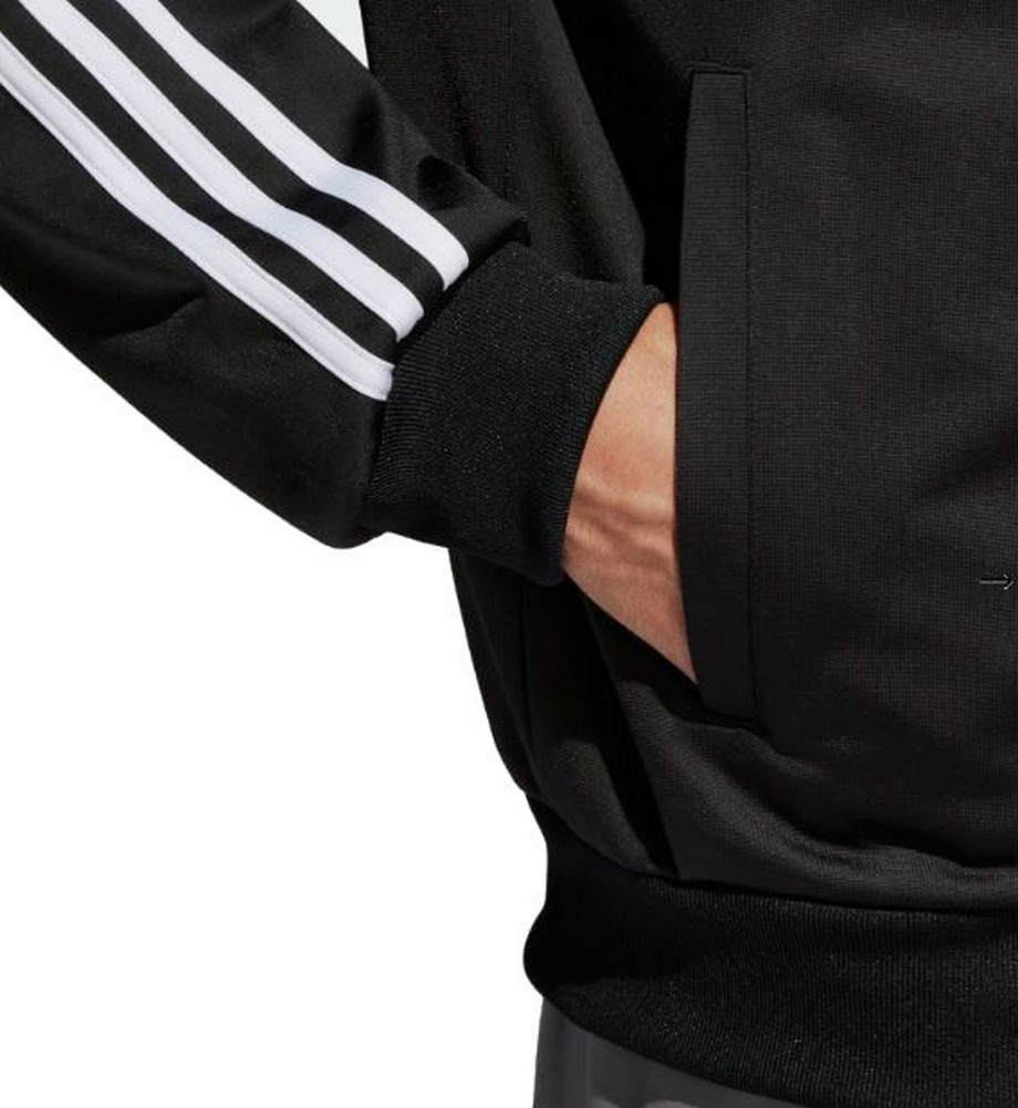 Adidas Men's Collegiate Essentials Track Jacket Zip Warm-Up Suit Black ...