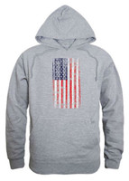 Rapid Dominance Men's Vertical USA Flag Pullover Hoodie Hoody American Gray