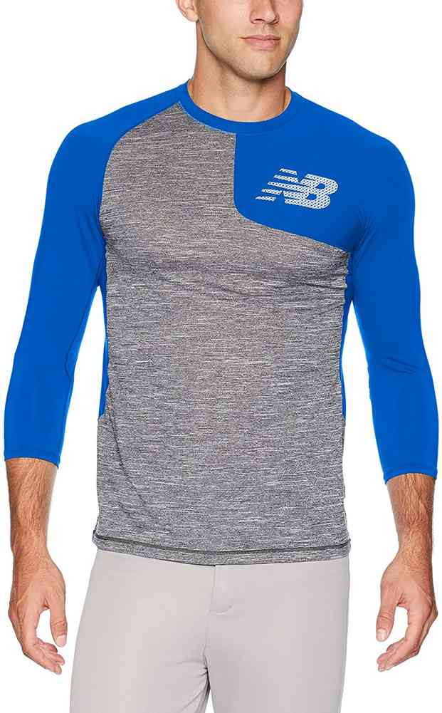 New Balance Mens Asym 2.0 Leftie Baseball Tee Shirt 3/4 Sleeve Top