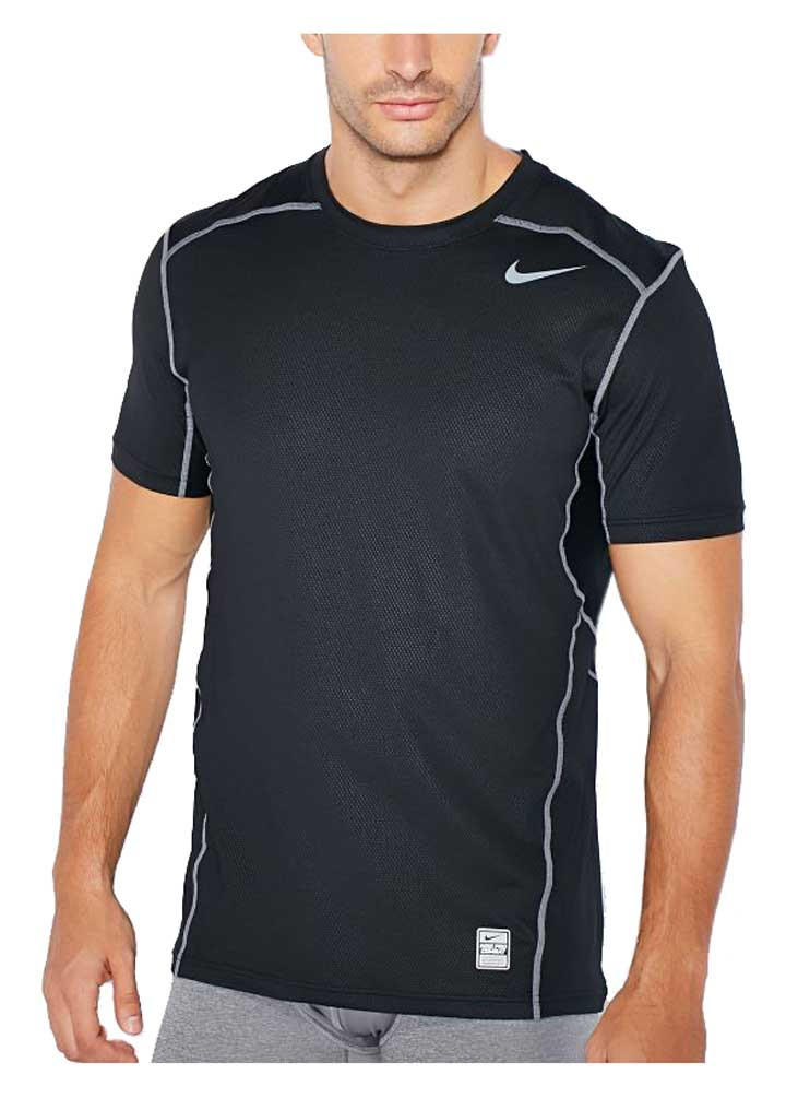 Nike Men's Pro Combat Hypercool Mens Fitted T-Shirt Tee Performance (Black,  S) - Sports Diamond