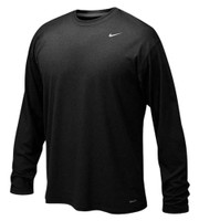 Nike Youth Legend Dri-Fit Long Sleeve Performance Tee Shirt T-Shirt Black 621965