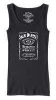 Jack Daniel's Women's Classic JD Logo Ribbed Sleeveless Tank Top, Black