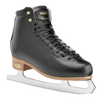 Roces Women's RFG 1 Recycle Lace-Up Figure Ice Skates, Black Leather Upper & Sole