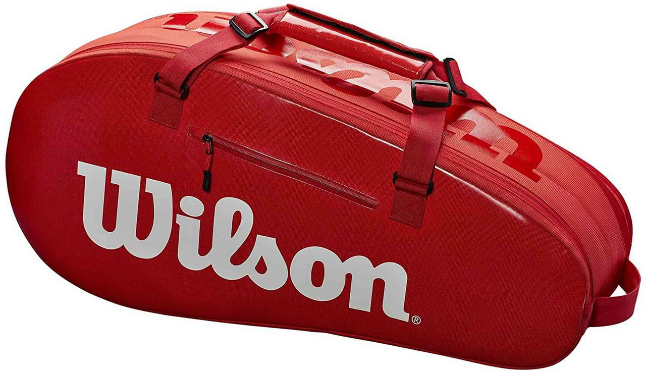 Wilson Super Tour 2 Compartment Small Tennis Equipment Bag Holds 6 Rackets (Red) Sports Diamond