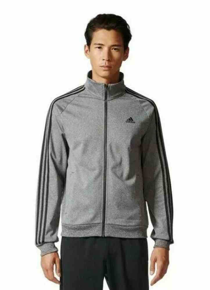 Adidas Men's Essentials Track Jacket Full Zipper Coat Triple Stripe