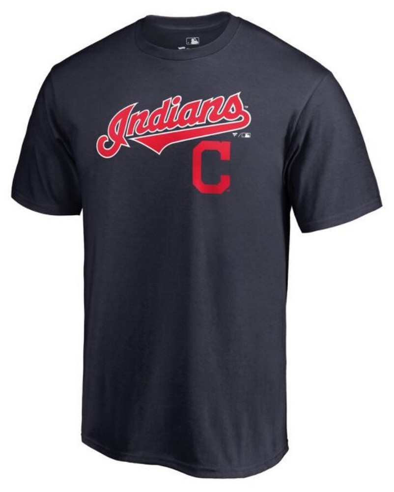 Fanatics Mens MLB Cleveland Indians Tee TShirt Crew Neck Short Sleeve