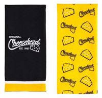 Original Cheesehead Graphic Textile Tea Towels- Set of 2, Gold & Black 4DTS5070A