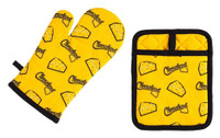 Original Cheesehead Oven Mitt & Pot Holder Set - Gold & Black P1095070