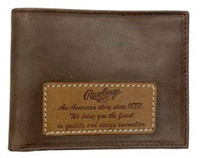 Rawlings American Story Patch Bi-fold Wallet Baseball Genuine Leather Brown