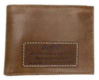 Rawlings American Story Patch Bi-fold Wallet Baseball Genuine Leather Tan