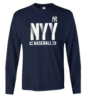 Fanatics Mens MLB New York Yankees Dash Abbreviation Tee T-Shirt L/S Baseball