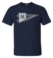 Fanatics Mens MLB New York Yankees Power Pennant Flag Tee T-Shirt S/S Baseball