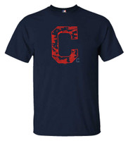 Fanatics Mens MLB Cleveland Indians Monochrome Camo Tee T-Shirt S/S Baseball