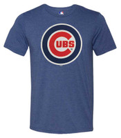 Fanatics Mens MLB Chicago Cubs Distressed Logo Tee T-Shirt S/S Baseball Illinois