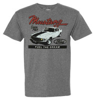 Rex Men's Ford Mustang Short Sleeve Cotton Blend Graphic T-Shirt - Gray