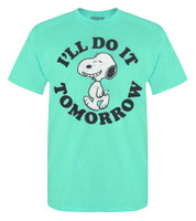 Rex Men's Peanuts Snoopy Short Sleeve Cotton Crew-Neck Graphic T-Shirt - Teal