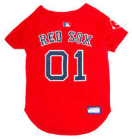 Pets First MLB Boston Red Sox Screen Printed Baseball Dog Jersey - Red/Blue