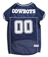 Pets First NFL Dallas Cowboys Screen Printed Mesh Dog Jersey - Navy Blue