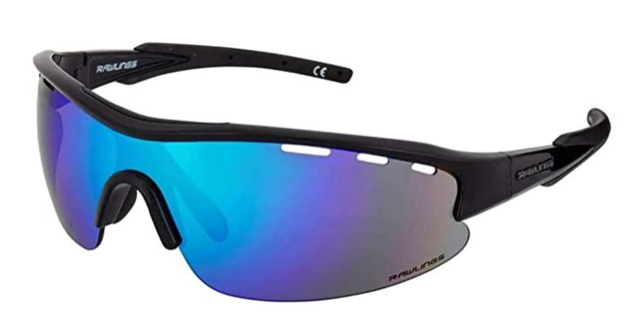 Rawlings QTS Boys Youth Sport Sunglasses Black Frame & Black/Blue