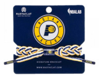 Rastaclat Basketball Indiana Pacers Away Colors Braided Bracelet - White & Navy