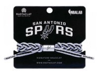 Rastaclat Basketball San Antonio Spurs Home Braided Bracelet - Gray & Black