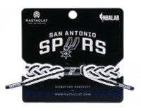 Rastaclat Basketball San Antonio Spurs Away Braided Bracelet - White & Black