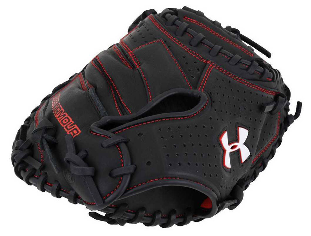 Under Armour ADULT Deception Series Catchers Baseball Glove, Black/Red