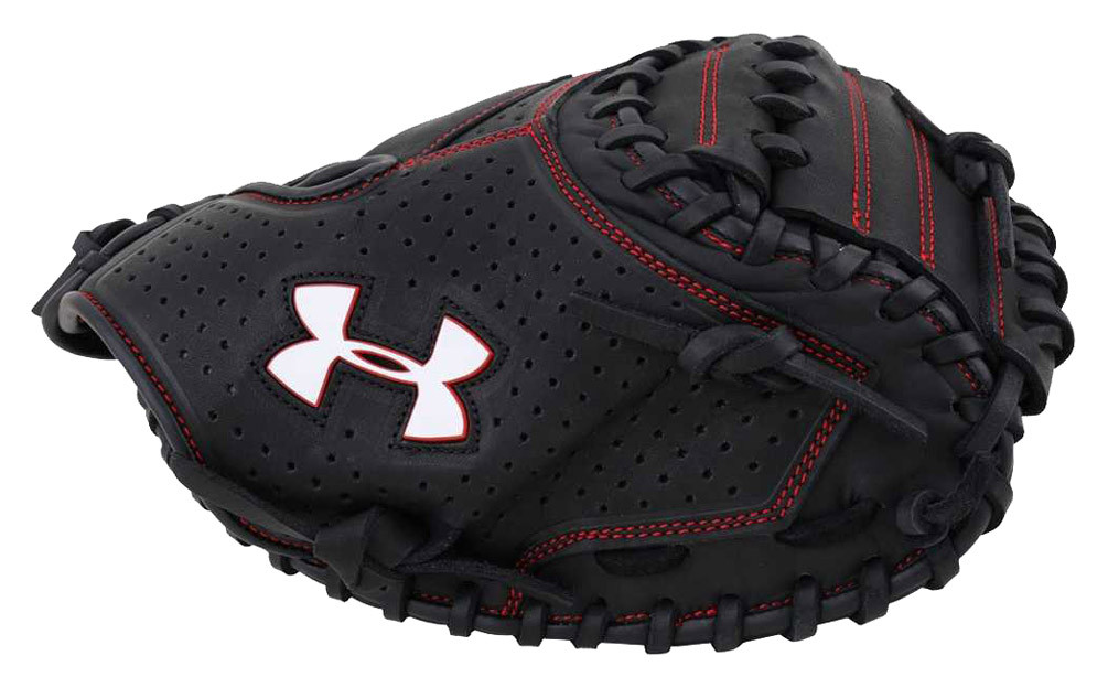 Under Armour ADULT Deception Series Catchers Baseball Glove, Black/Red