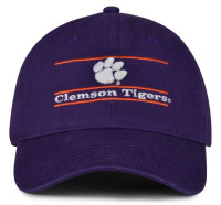 The Game Clemson University Tigers Paw Logo Bar Design Adjustable Cap � Purple