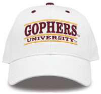 The Game University of Minnesota Gophers Embroidered Bar Adjustable Cap � White