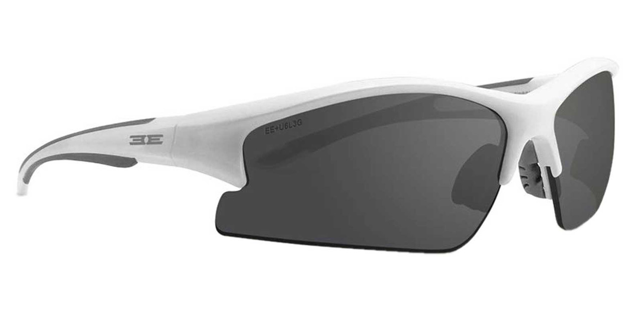 Epoch Eyewear Brodie Sport Sunglasses – White Polycarbonate Frame & Smoke  Lenses