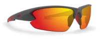 Epoch Eyewear Midway Sport Sunglasses – Gray & Red Frame With Red Mirror Lenses