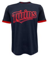 Fanatics Men's MLB Minnesota Twins Mesh Wordmark Short Sleeve T-Shirt � Blue