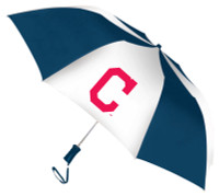 Storm Duds Cleveland Indians 48 inch Automatic Folding Umbrella - Navy/White