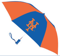 Storm Duds New York Mets 48 inch Automatic Folding Umbrella - Orange/Blue