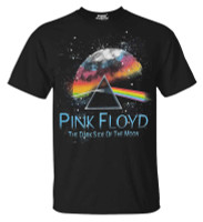 Rex Men's Pink Floyd �Moon� Short Sleeve Crew Neck Graphic T-Shirt - Black
