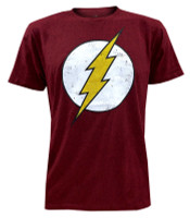 Rex Men's The Flash Lightning Bolt Logo Short Sleeve Cotton Graphic Tee – Red