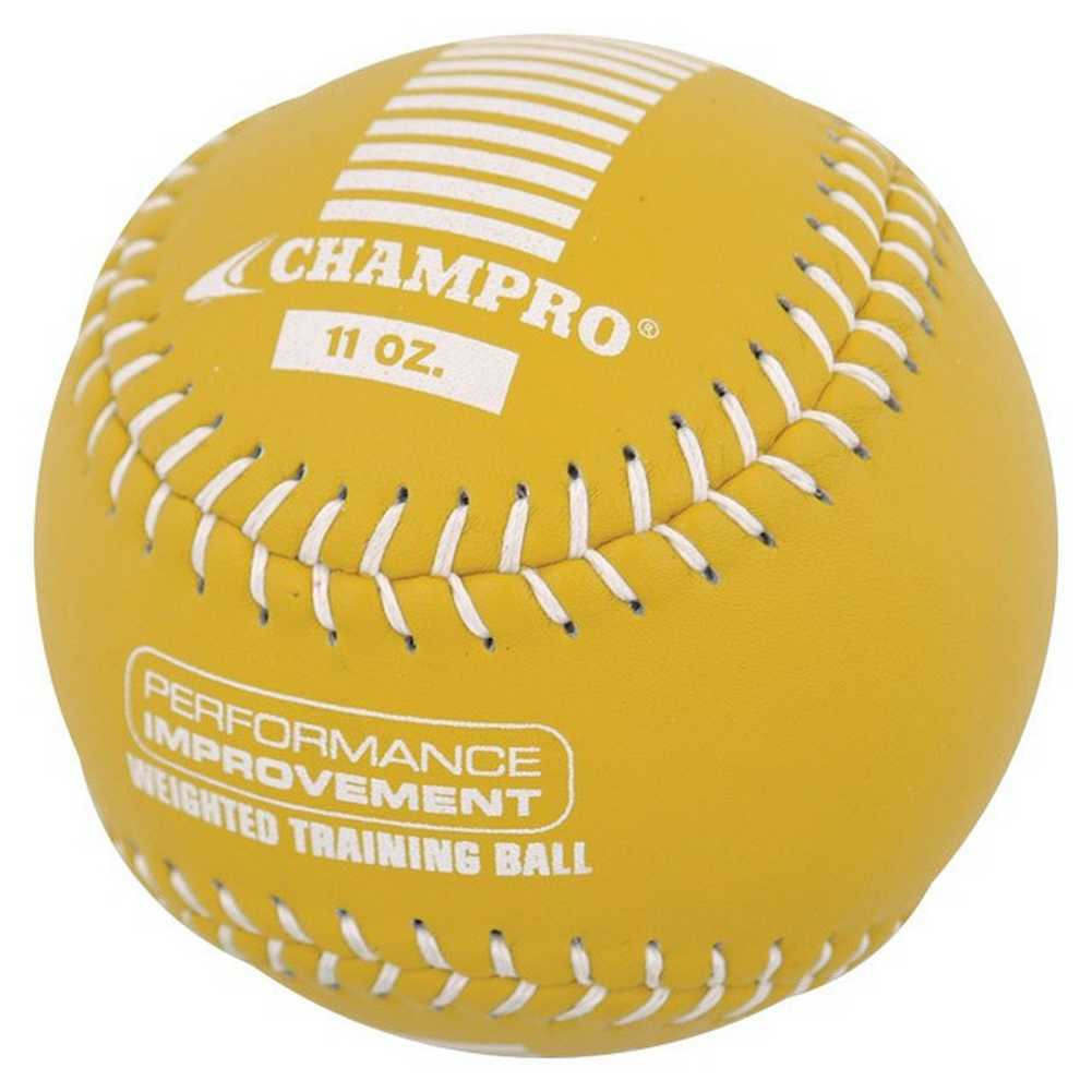 CHAMPRO SPORTS Training Softball, Weighted 11oz Yellow Leather Ball