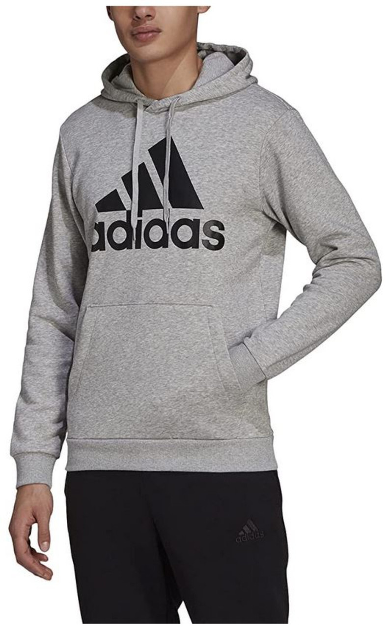 Adidas Men's Essentials Fleece Big Logo Pullover Hooded Sweatshirt � Gray -  Sports Diamond