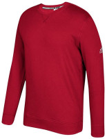 Adidas Men's Essential Fleece Pullover Crew Neck Sweatshirt - Power Red/White
