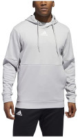 Adidas Men's Team Issue Training Pullover Hooded Sweatshirt � Gray/White