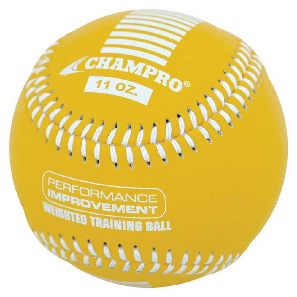 CHAMPRO SPORTS Training Baseball, Weighted 11oz Yellow Leather Ball