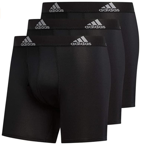 Adidas Men's Performance Tagless Boxer Brief Underwear (3-Pack) - Black ...