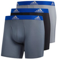 Adidas Men's Performance Boxer Brief Underwear (3-Pack) – Grey/Black/Royal