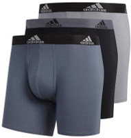 Adidas Men's Stretch Cotton Boxer Brief Underwear (3-Pack) – Onix/Black/Grey